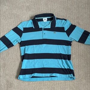 Lacoste Polo with Blue and Navy Stripes